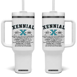 Xennial Definition 1977 to 1985 Tumbler With Handle Vintage Dictionary Style Graphic TS02 One Size: 40 oz White Print Your Wear