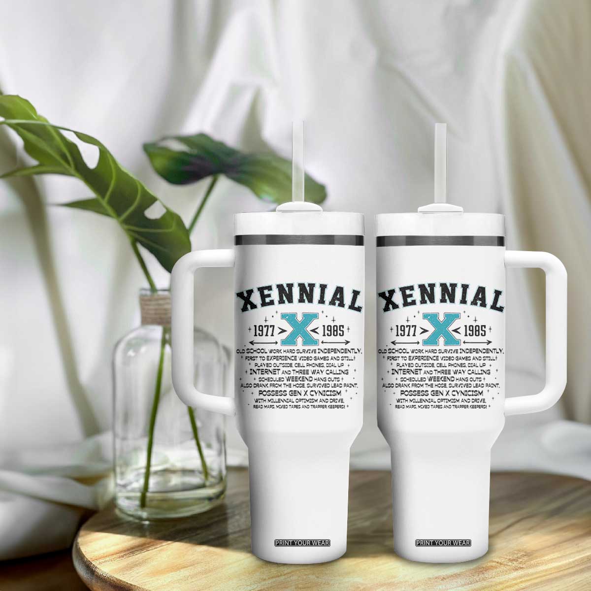 Xennial Definition 1977 to 1985 Tumbler With Handle Vintage Dictionary Style Graphic TS02 Print Your Wear