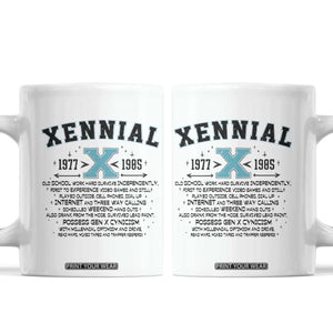 Xennial Definition 1977 to 1985 Coffee Mug Vintage Dictionary Style Graphic