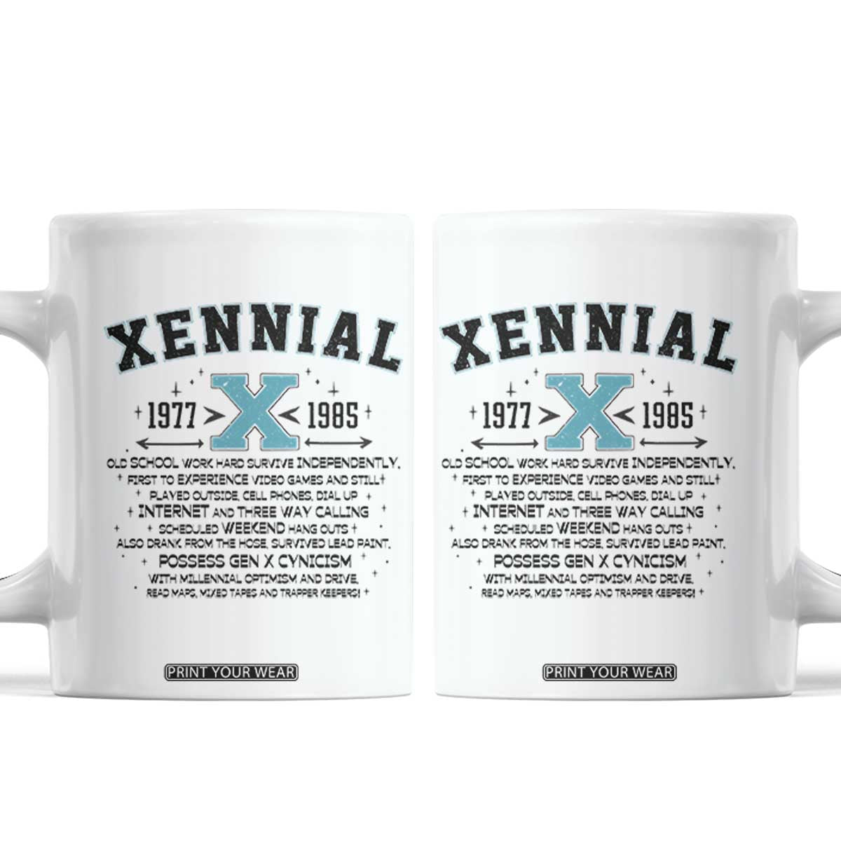 Xennial Definition 1977 to 1985 Coffee Mug Vintage Dictionary Style Graphic