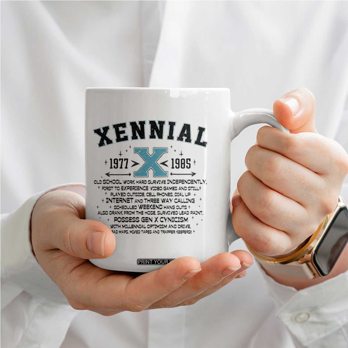 Xennial Definition 1977 to 1985 Coffee Mug Vintage Dictionary Style Graphic