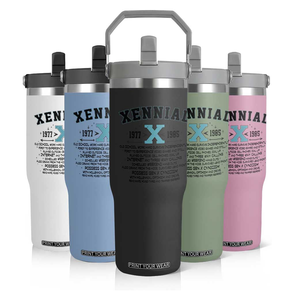 Xennial Definition 1977 to 1985 Flip Straw Tumbler Vintage Dictionary Style Graphic