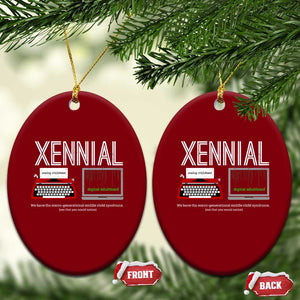 Xennial Typewriter and Computer Screen Ceramic Ornament Analog Childhood Digital Adulthood TS02 Print Your Wear