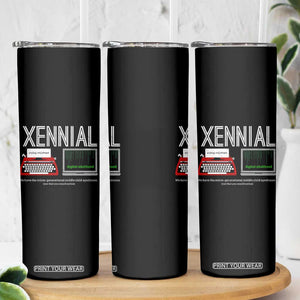 Xennial Typewriter and Computer Screen Skinny Tumbler Analog Childhood Digital Adulthood TS02 Print Your Wear