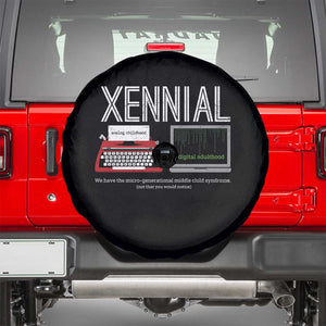 Xennial Typewriter and Computer Screen Spare Tire Cover Analog Childhood Digital Adulthood