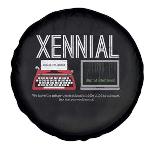 Xennial Typewriter and Computer Screen Spare Tire Cover Analog Childhood Digital Adulthood