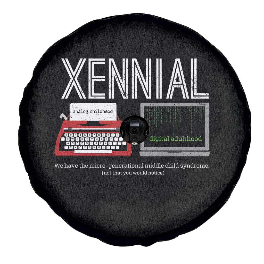Xennial Typewriter and Computer Screen Spare Tire Cover Analog Childhood Digital Adulthood