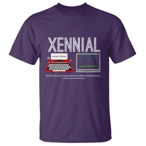 Xennial Typewriter and Computer Screen T Shirt Analog Childhood Digital Adulthood