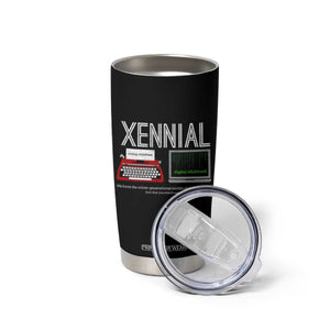 Xennial Typewriter and Computer Screen Tumbler Cup Analog Childhood Digital Adulthood TS02 Print Your Wear
