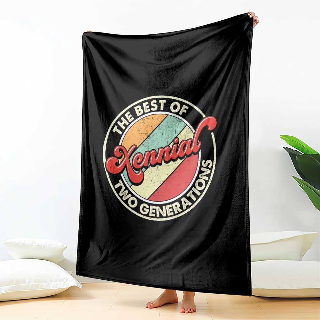 Xennial The Best of Two Generations Throw Blanket Retro Sunset Vintage 70s Graphic TS02 Print Your Wear