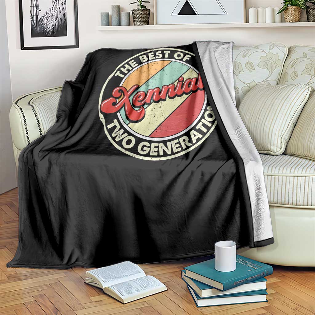 Xennial The Best of Two Generations Throw Blanket Retro Sunset Vintage 70s Graphic TS02 Print Your Wear