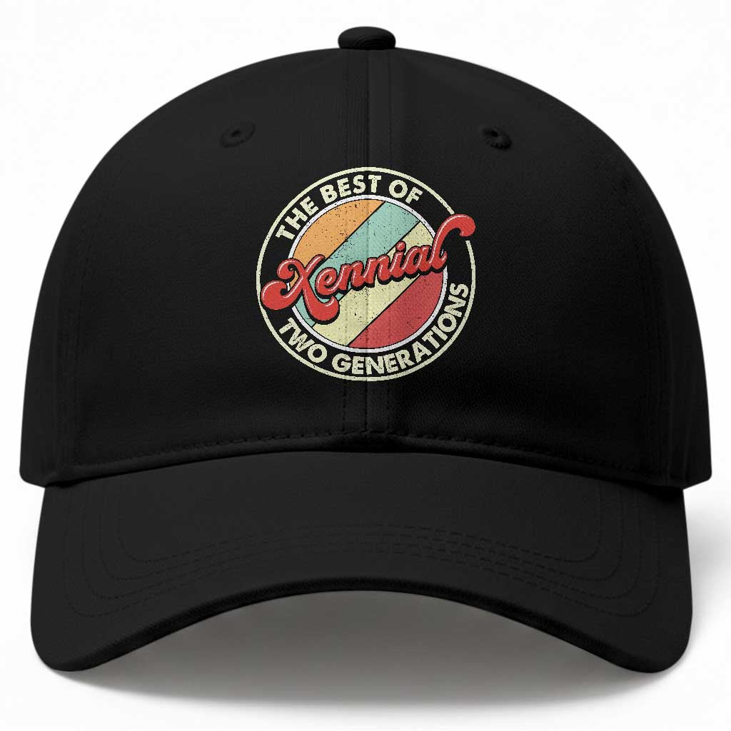 Xennial The Best of Two Generations Baseball Cap Retro Sunset Vintage 70s Graphic TS02 Print Your Wear
