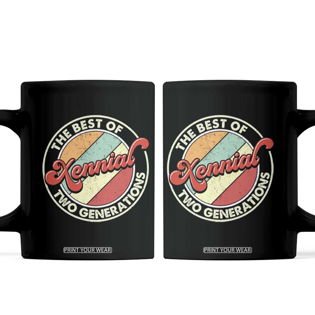 Xennial The Best of Two Generations Coffee Mug Retro Sunset Vintage 70s Graphic