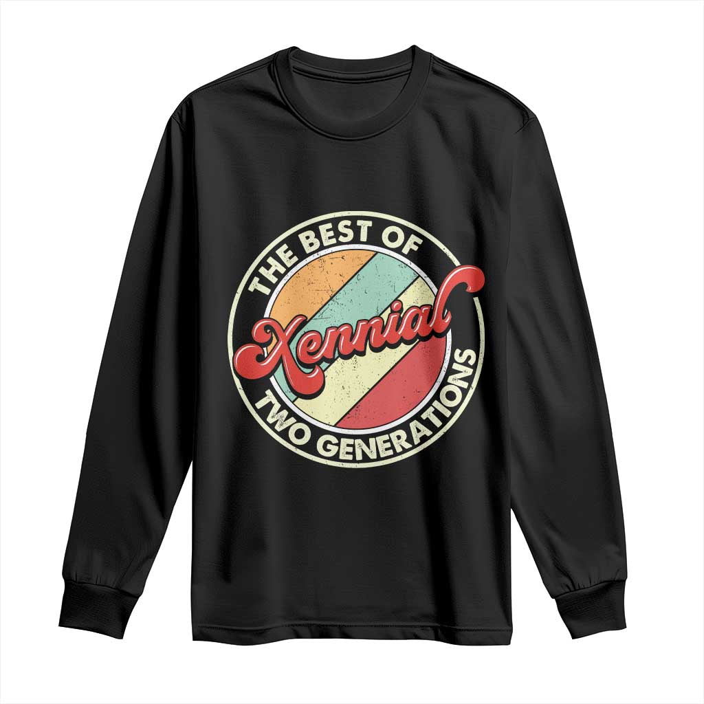 Xennial The Best of Two Generations Long Sleeve Shirt Retro Sunset Vintage 70s Graphic