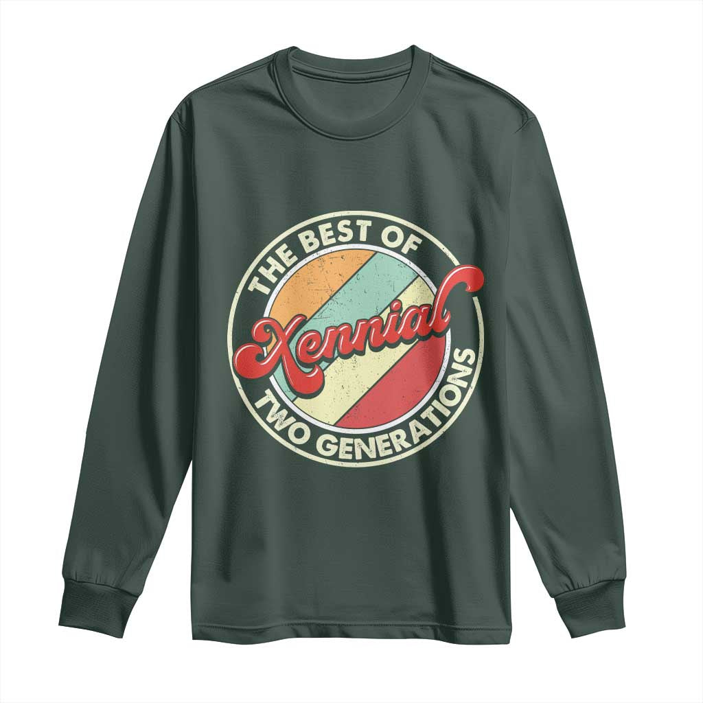 Xennial The Best of Two Generations Long Sleeve Shirt Retro Sunset Vintage 70s Graphic