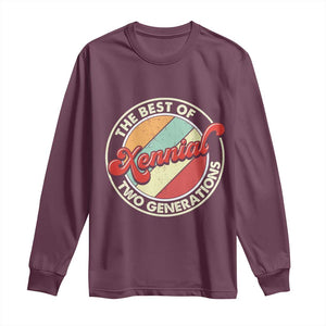 Xennial The Best of Two Generations Long Sleeve Shirt Retro Sunset Vintage 70s Graphic