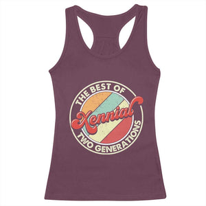 Xennial The Best of Two Generations Racerback Tank Top Retro Sunset Vintage 70s Graphic TS02 Maroon Print Your Wear