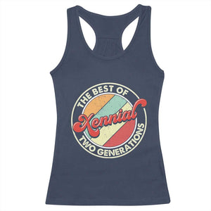 Xennial The Best of Two Generations Racerback Tank Top Retro Sunset Vintage 70s Graphic TS02 Navy Print Your Wear