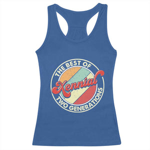 Xennial The Best of Two Generations Racerback Tank Top Retro Sunset Vintage 70s Graphic TS02 Royal Blue Print Your Wear