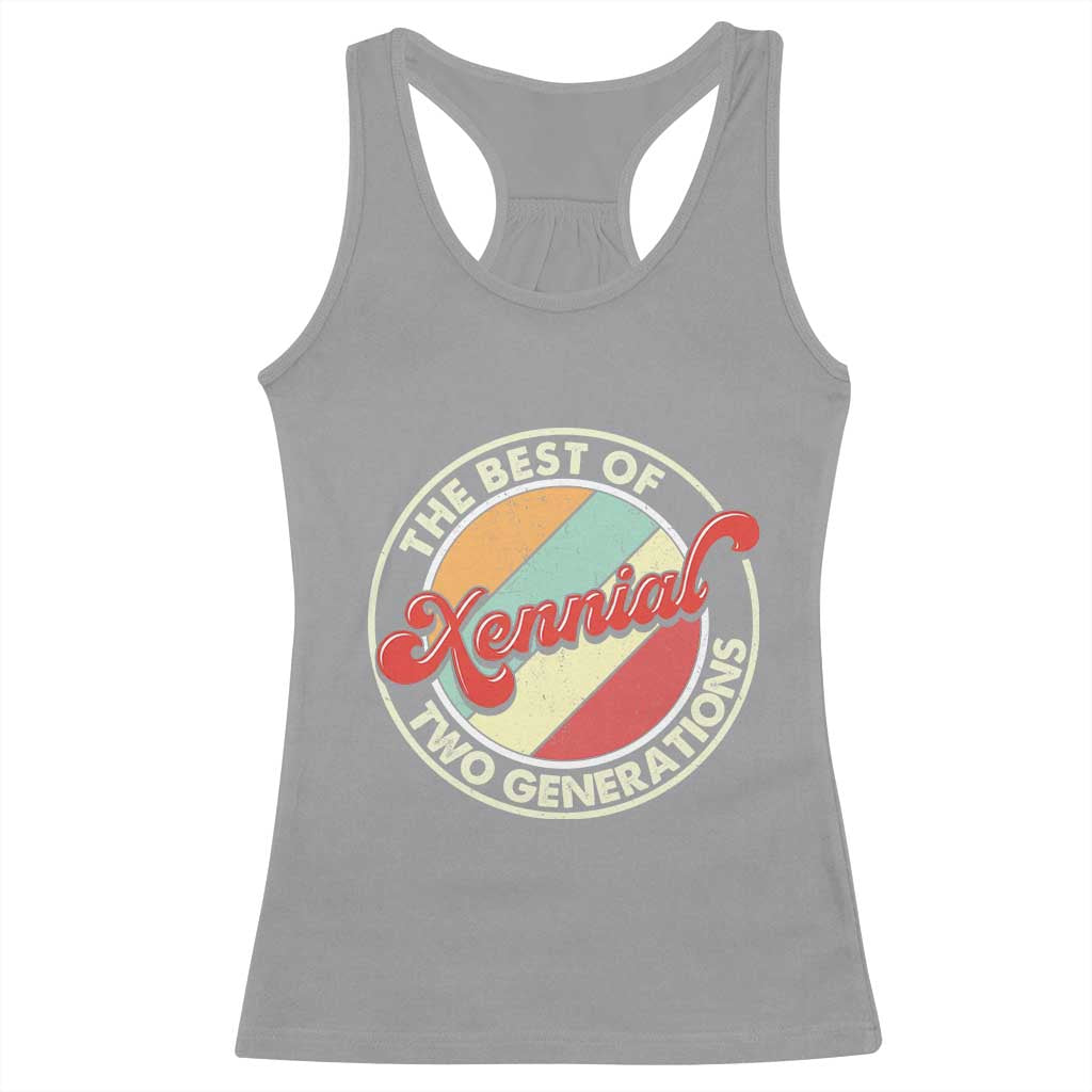 Xennial The Best of Two Generations Racerback Tank Top Retro Sunset Vintage 70s Graphic TS02 Sport Gray Print Your Wear