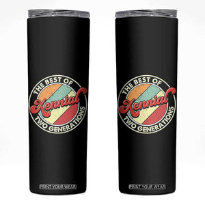 Xennial The Best of Two Generations Skinny Tumbler Retro Sunset Vintage 70s Graphic TS02 Black Print Your Wear