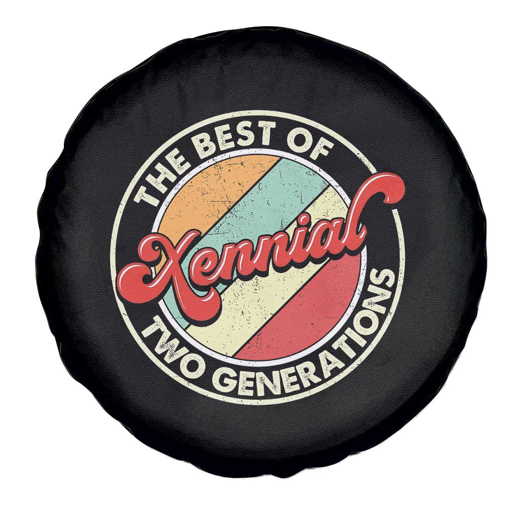 Xennial The Best of Two Generations Spare Tire Cover Retro Sunset Vintage 70s Graphic TS02 Print Your Wear