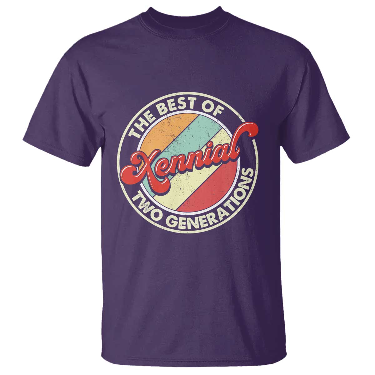 Xennial The Best of Two Generations T Shirt Retro Sunset Vintage 70s Graphic TS02 Purple Print Your Wear