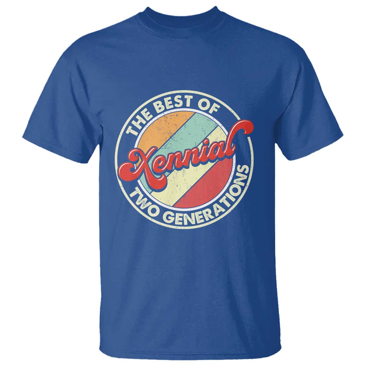 Xennial The Best of Two Generations T Shirt Retro Sunset Vintage 70s Graphic TS02 Royal Blue Print Your Wear