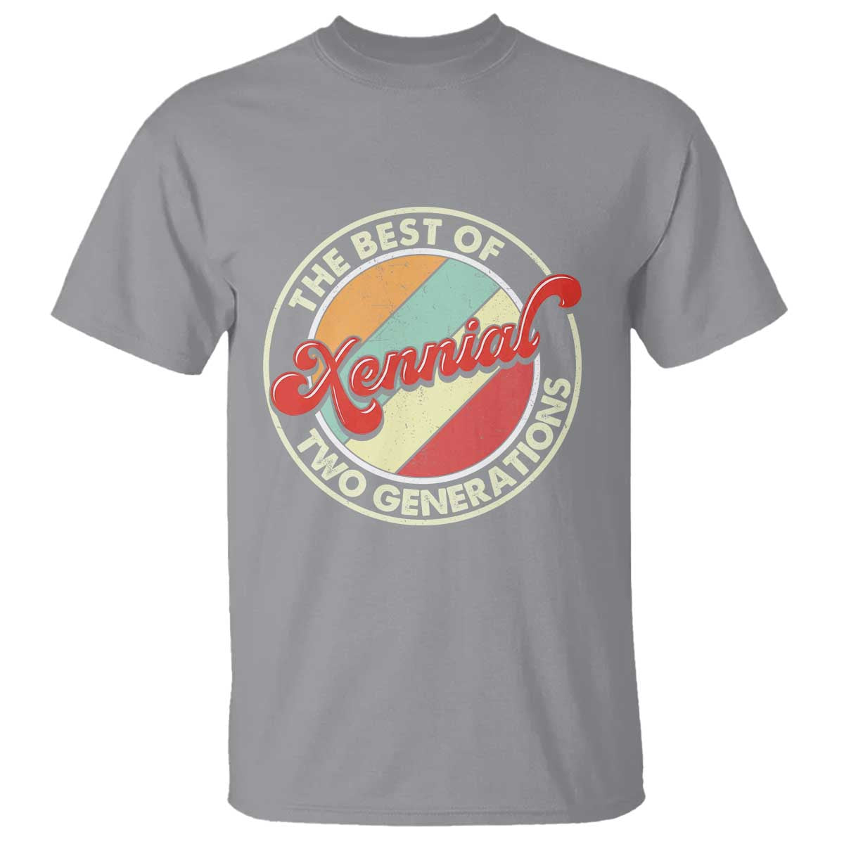Xennial The Best of Two Generations T Shirt Retro Sunset Vintage 70s Graphic TS02 Sport Gray Print Your Wear
