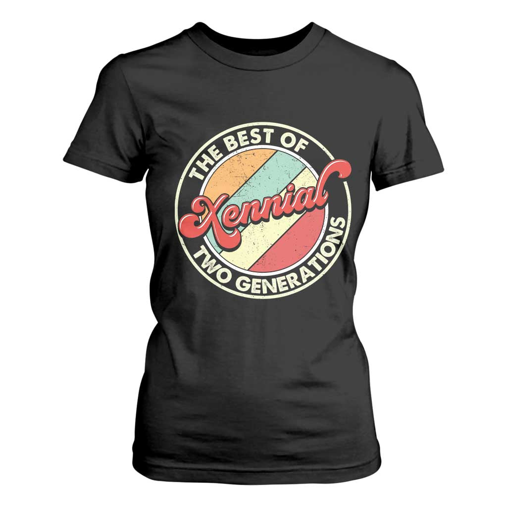 Xennial The Best of Two Generations T Shirt For Women Retro Sunset Vintage 70s Graphic TS02 Black Print Your Wear