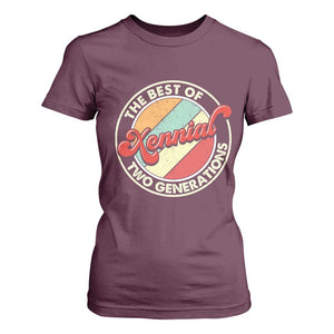 Xennial The Best of Two Generations T Shirt For Women Retro Sunset Vintage 70s Graphic TS02 Maroon Print Your Wear