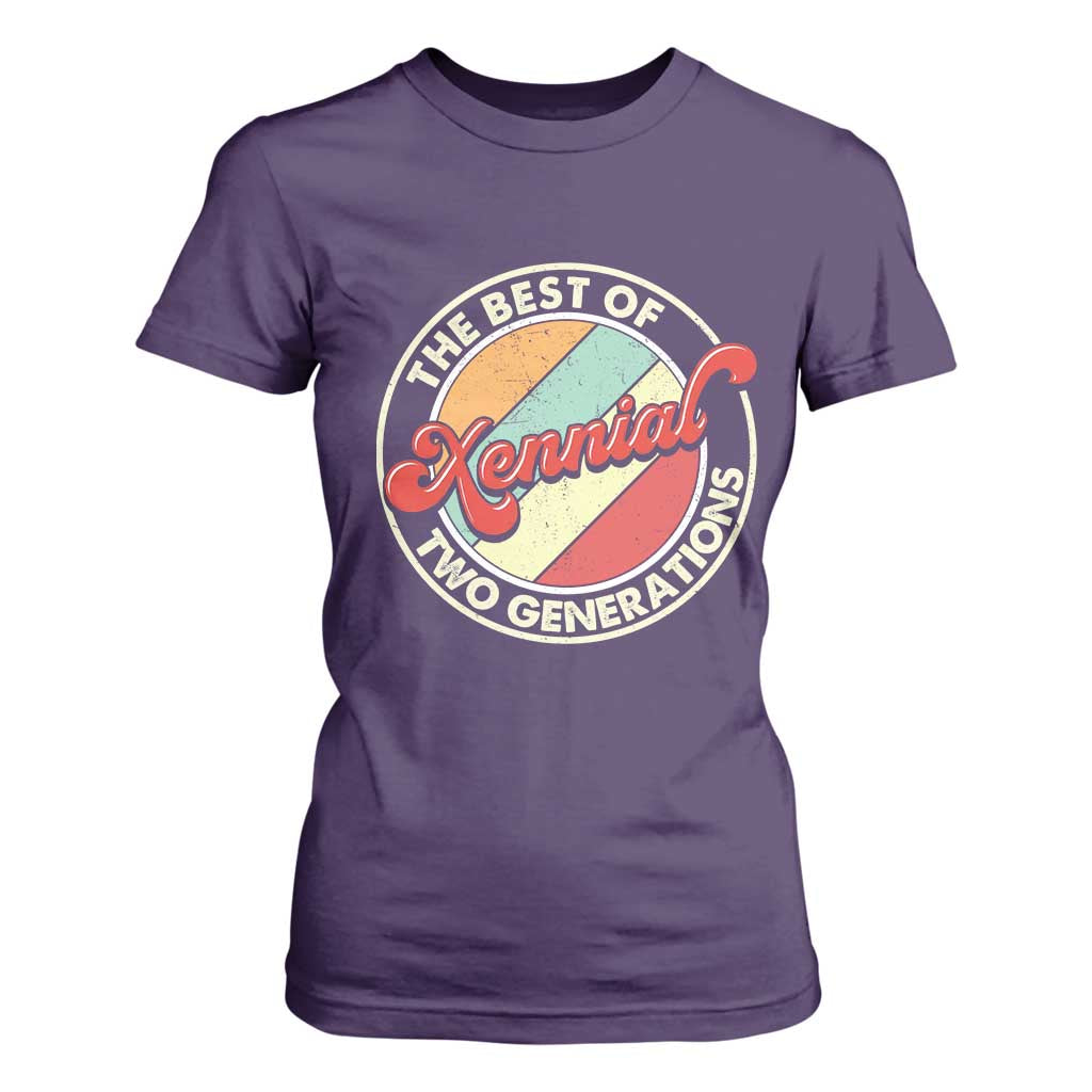 Xennial The Best of Two Generations T Shirt For Women Retro Sunset Vintage 70s Graphic TS02 Purple Print Your Wear
