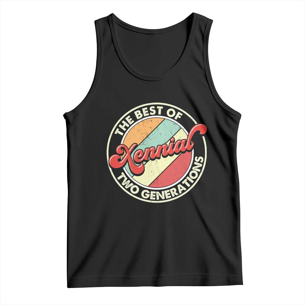 Xennial The Best of Two Generations Tank Top Retro Sunset Vintage 70s Graphic TS02 Black Print Your Wear
