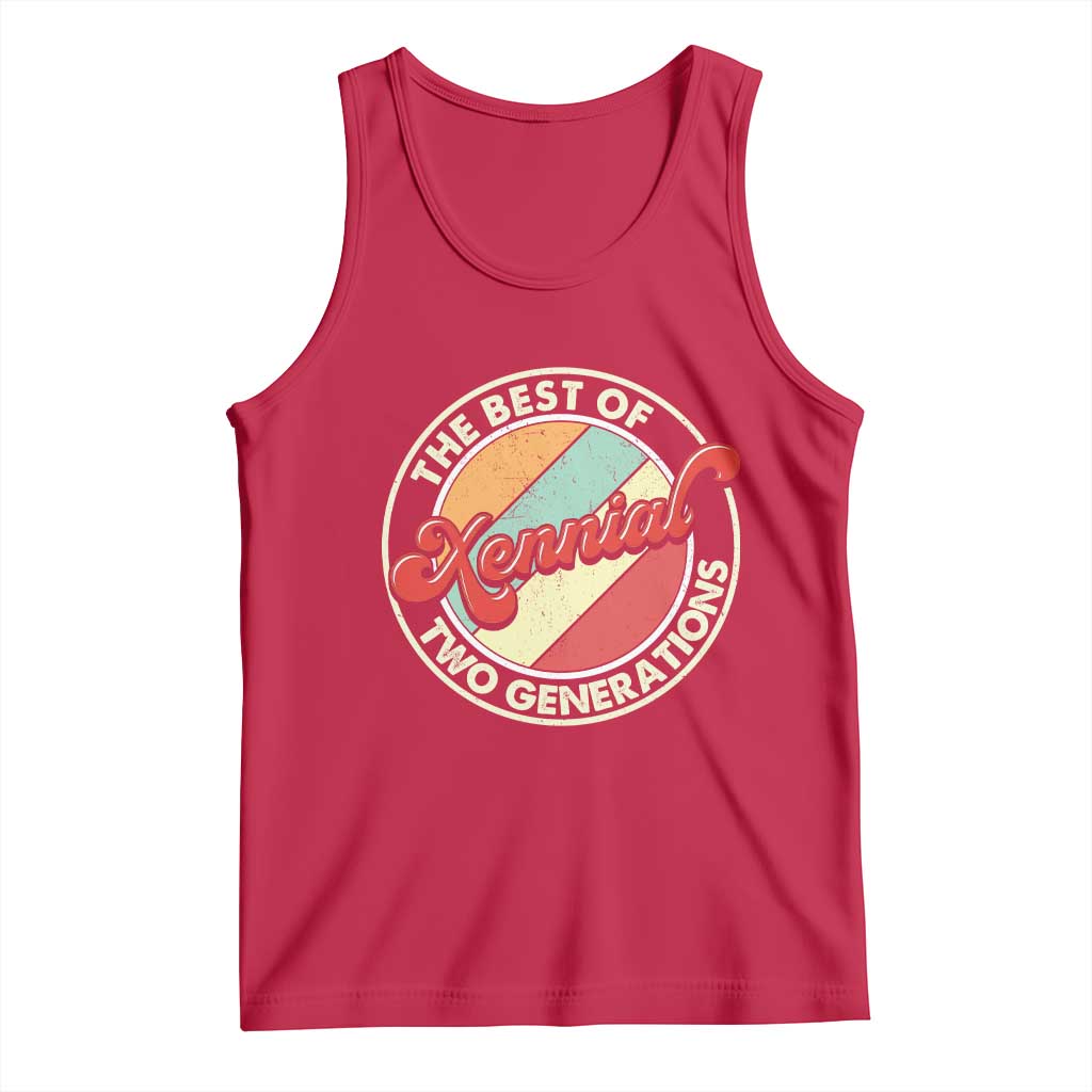 Xennial The Best of Two Generations Tank Top Retro Sunset Vintage 70s Graphic TS02 Red Print Your Wear