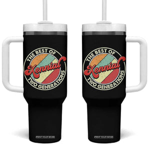Xennial The Best of Two Generations Tumbler With Handle Retro Sunset Vintage 70s Graphic TS02 One Size: 40 oz Black Print Your Wear