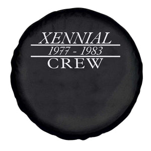 Xennial Crew 1977 to 1983 Spare Tire Cover Minimalist Bold Typography Graphic