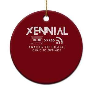 Funny Xennial Analog To Digital Ceramic Ornament Cassette Tape to Internet Cynic to Optimist