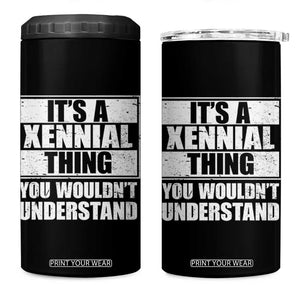 It's A Xennial Thing You Wouldn't Understand 4 in 1 Can Cooler Tumbler Distressed Retro Graphic TS02 One Size: 16 oz Black Print Your Wear