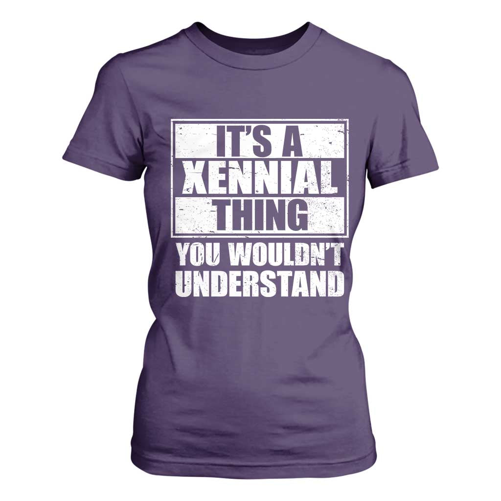 It's A Xennial Thing You Wouldn't Understand T Shirt For Women Distressed Retro Graphic TS02 Purple Print Your Wear