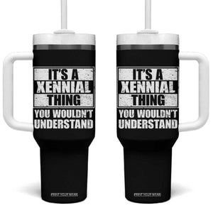 It's A Xennial Thing You Wouldn't Understand Tumbler With Handle Distressed Retro Graphic