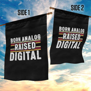 Born Analog Raised Digital Garden Flag Vintage Sunset Retro Tech Graphic TS02 Print Your Wear