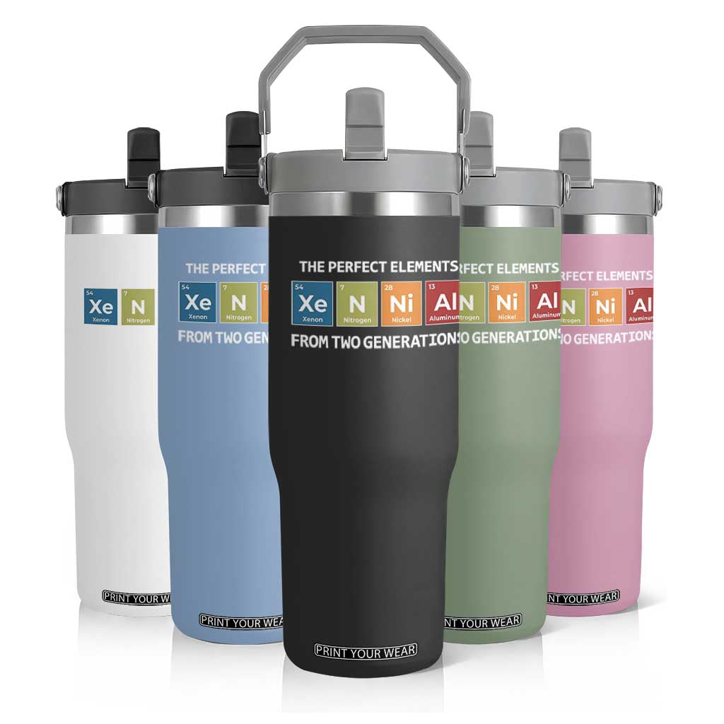 Xennial The Perfect Elements From Two Generations Flip Straw Tumbler Periodic Table Science Graphic