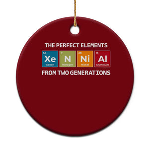 Xennial The Perfect Elements From Two Generations Ceramic Ornament Periodic Table Science Graphic TS02 1pc Red Print Your Wear