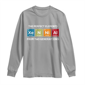 Xennial The Perfect Elements From Two Generations Long Sleeve Shirt Periodic Table Science Graphic TS02 Sport Gray Print Your Wear