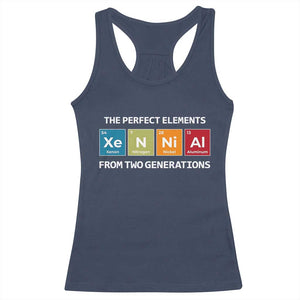 Xennial The Perfect Elements From Two Generations Racerback Tank Top Periodic Table Science Graphic TS02 Navy Print Your Wear