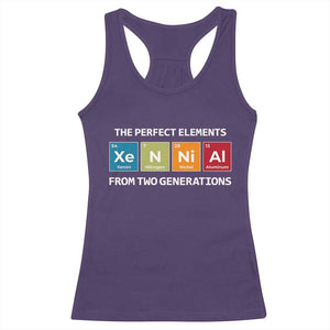 Xennial The Perfect Elements From Two Generations Racerback Tank Top Periodic Table Science Graphic TS02 Purple Print Your Wear