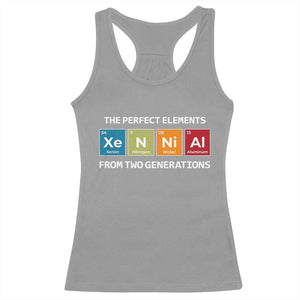 Xennial The Perfect Elements From Two Generations Racerback Tank Top Periodic Table Science Graphic TS02 Sport Gray Print Your Wear