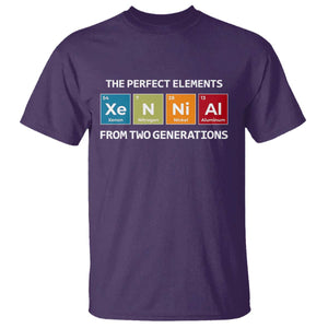 Xennial The Perfect Elements From Two Generations T Shirt Periodic Table Science Graphic TS02 Purple Print Your Wear