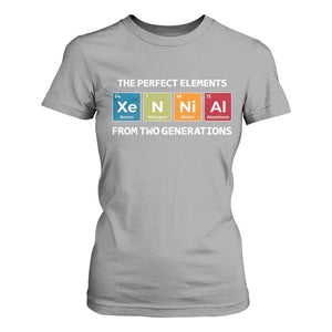 Xennial The Perfect Elements From Two Generations T Shirt For Women Periodic Table Science Graphic TS02 Sport Gray Print Your Wear