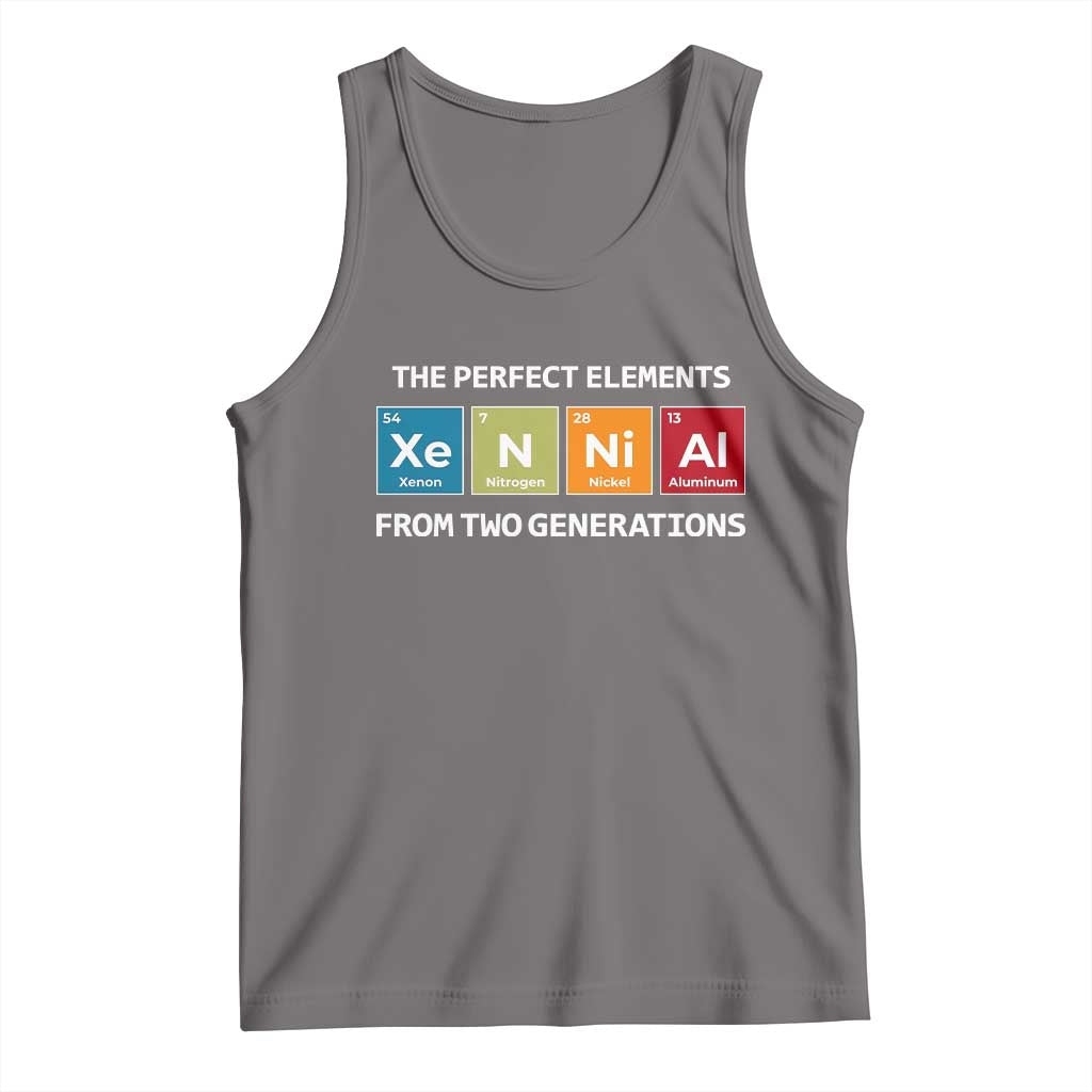 Xennial The Perfect Elements From Two Generations Tank Top Periodic Table Science Graphic TS02 Deep Heather Print Your Wear